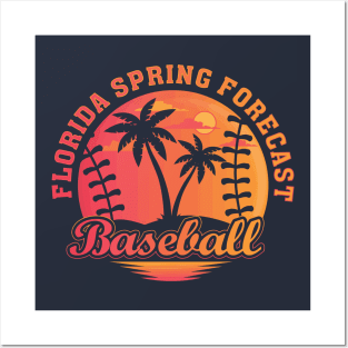 Florida Spring Forecast Baseball Beach Lover Baseball Mom Posters and Art